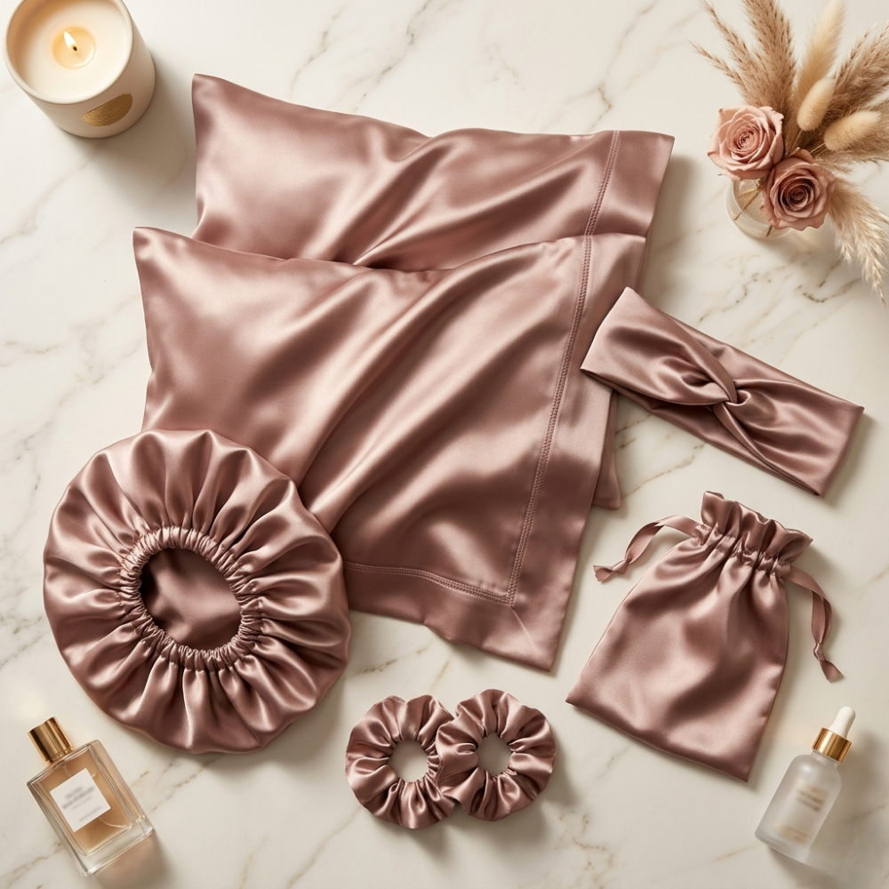 SilkenSleep™ Satin Beauty Sleep Collection | Pillowcase, Scrunchie, Bonnet & Sleep Essentials