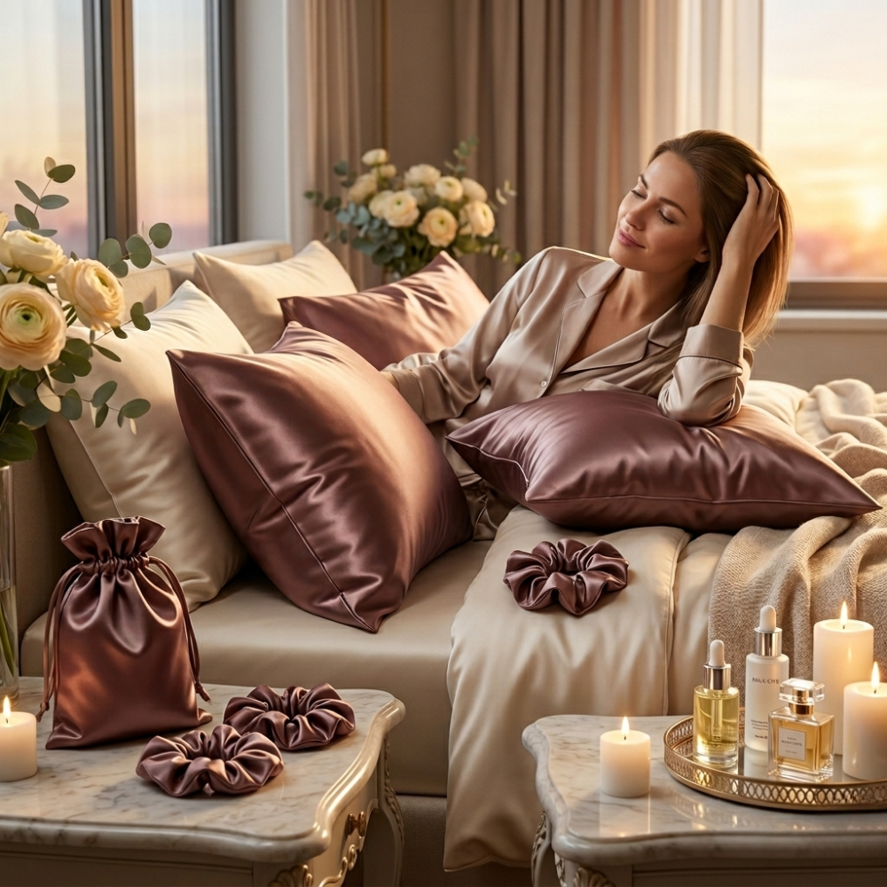 SilkenSleep™ Satin Beauty Sleep Collection | Pillowcase, Scrunchie, Bonnet & Sleep Essentials