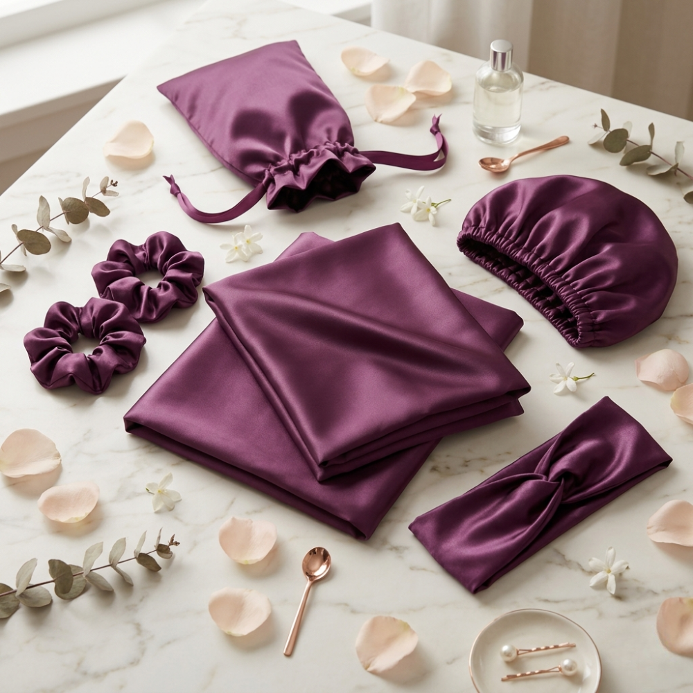 SilkenSleep™ Beauty Sleep Set | Pillowcases, Scrunchies, Bonnet & Hair Band