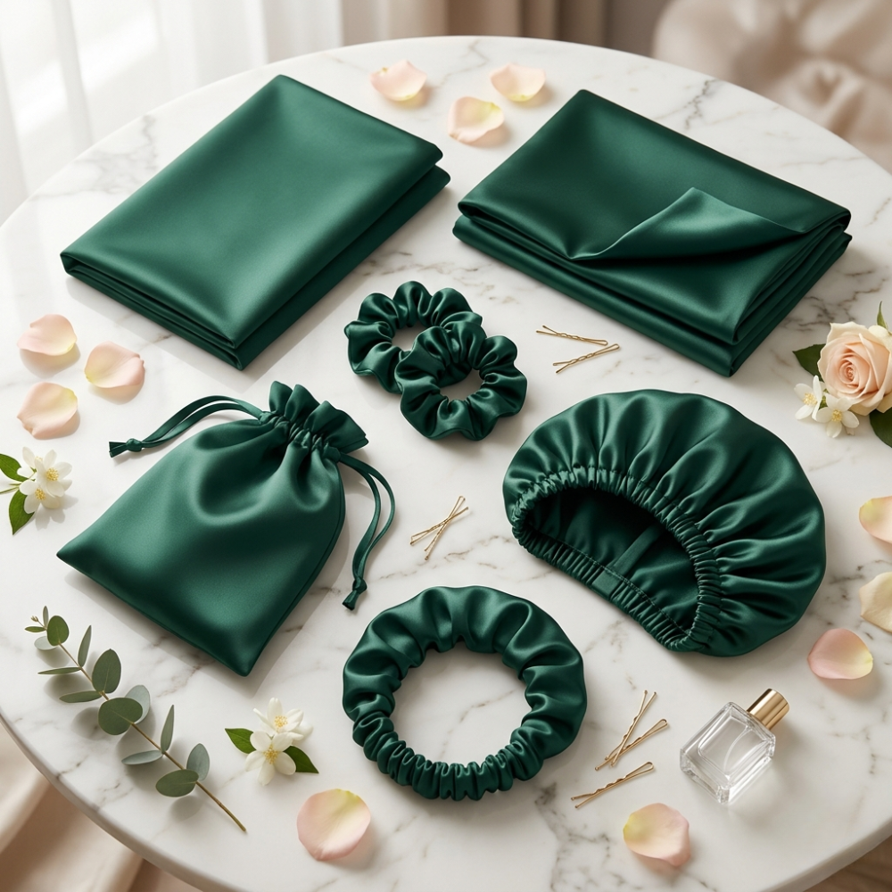 SilkenSleep™ Beauty Sleep Set | Pillowcases, Scrunchies, Bonnet & Hair Band