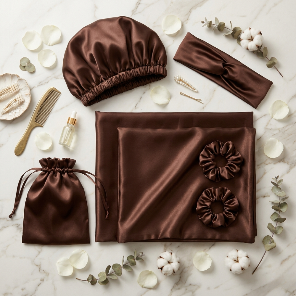 SilkenSleep™ Beauty Sleep Set | Pillowcases, Scrunchies, Bonnet & Hair Band