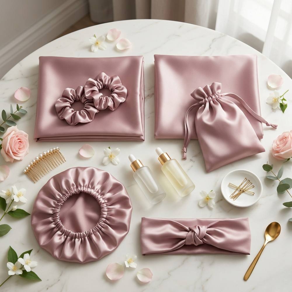 SilkenSleep™ Beauty Sleep Set | Pillowcases, Scrunchies, Bonnet & Hair Band