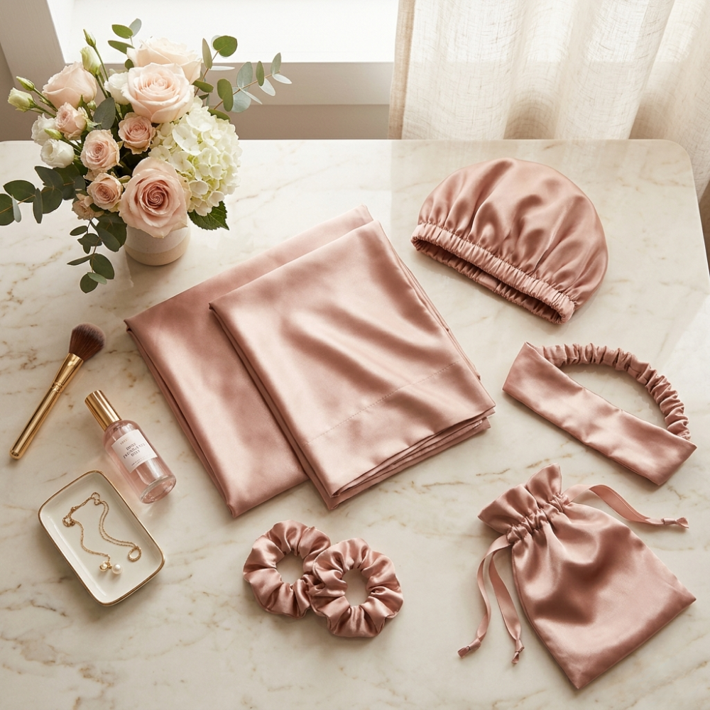 SilkenSleep™ Beauty Sleep Set | Pillowcases, Scrunchies, Bonnet & Hair Band