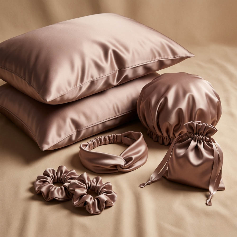 SilkenSleep™ Satin Beauty Sleep Collection | Pillowcase, Scrunchie, Bonnet & Sleep Essentials