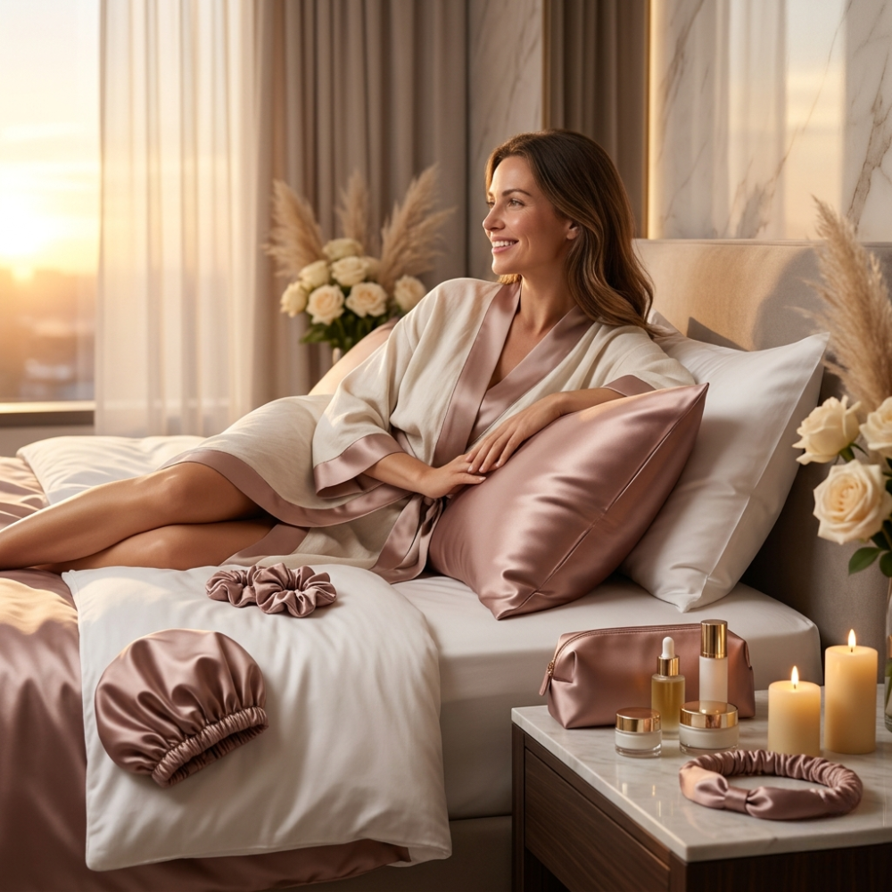 SilkenSleep™ Satin Beauty Sleep Collection | Pillowcase, Scrunchie, Bonnet & Sleep Essentials